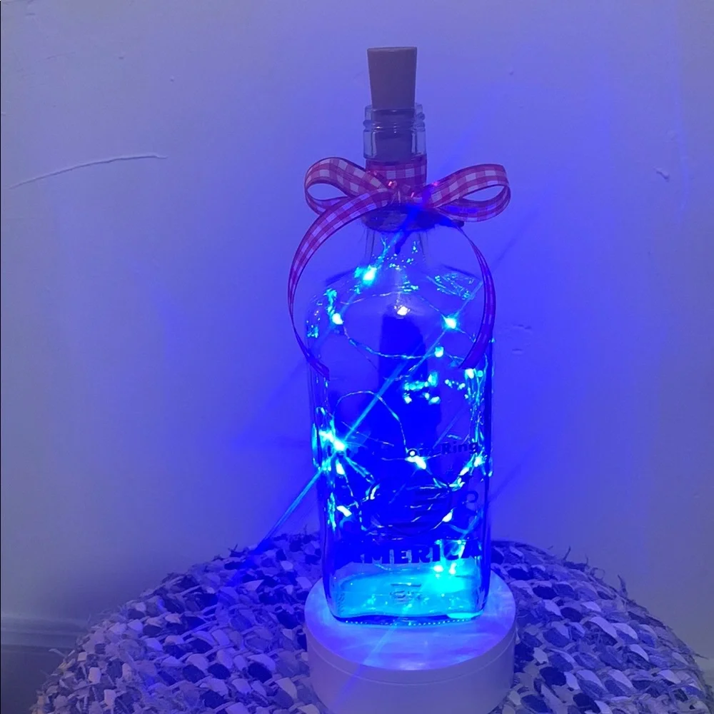 'Let Freedom Ring, America' Upcycled Spirit Bottle Lantern